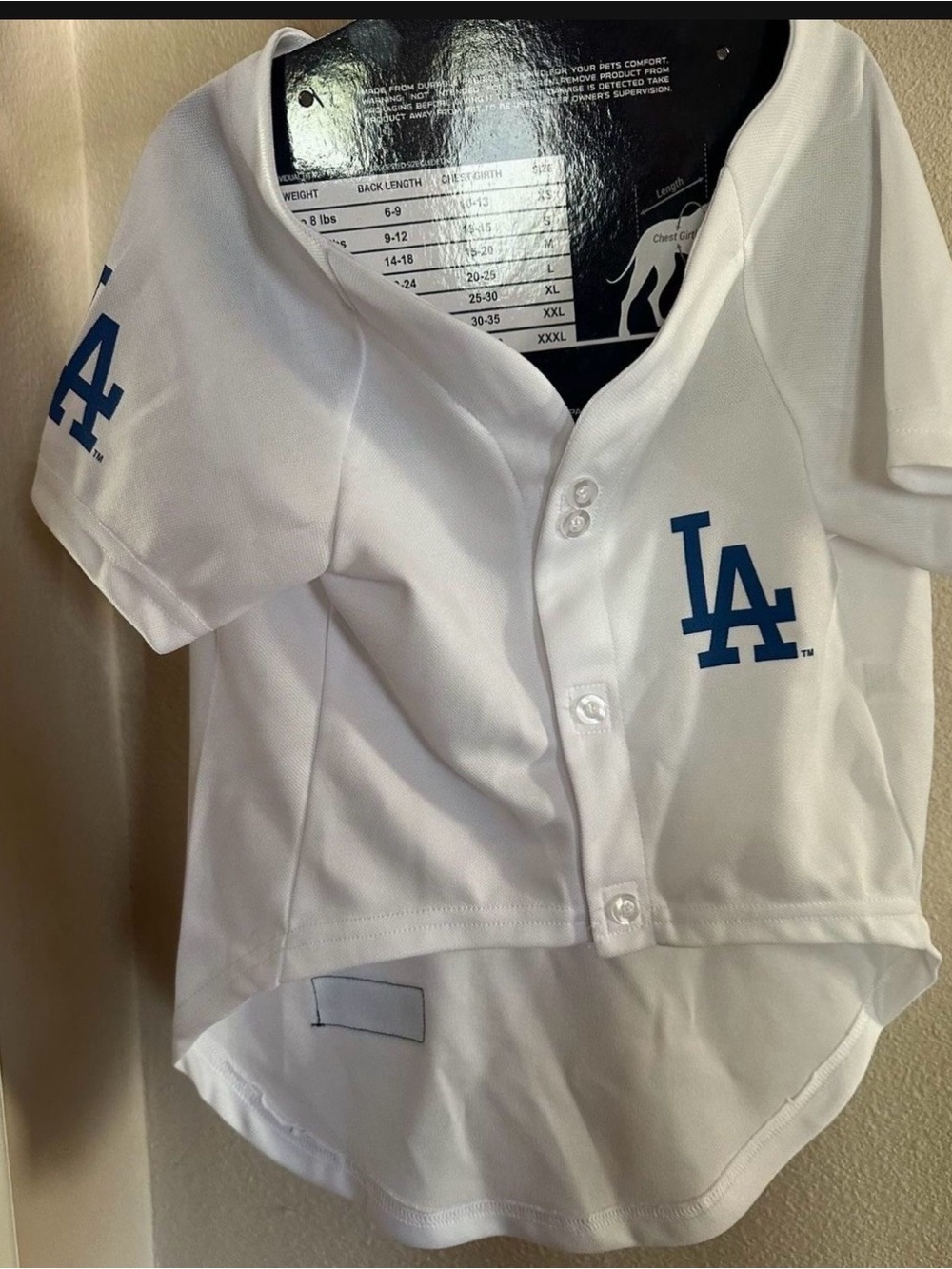 Los Angeles Dodgers Dog' White Button Baseball Jersey